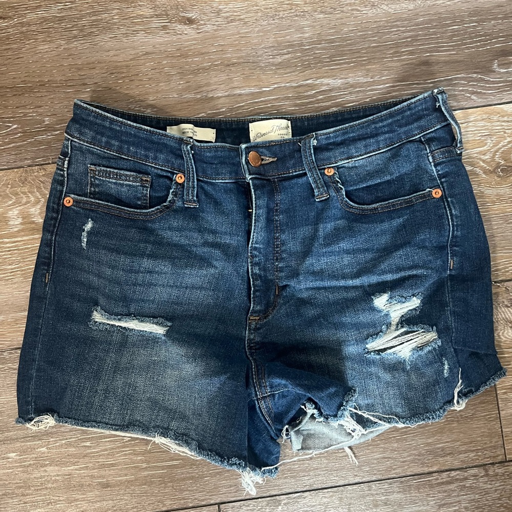 Universal Thread Dark Blue Distressed Jean Shorts